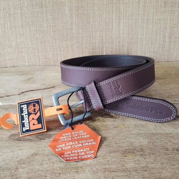 NWT TIMBERLAND PRO Mens Brown Leather Jeans Boot Work Belt Contrast Stitching 40 - Picture 6 of 8